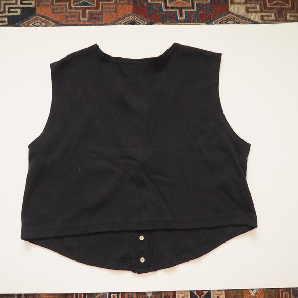 ! VTG Wave Trade Denver Colorado Biker Zone Black Snap Front Sleeveless Top - Picture 4 of 4